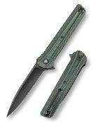 TVTY28GM14 Couteau Trivisa Seagull-G Drop Point Lame Acier 14C28N Manche Micarta Vert Bearing Liner Lock - Livraison Gratuite