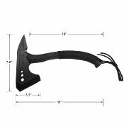 USMAXE3001BK USMC | Hache Tactique | Tête Tomahawk Acier 3Cr13MoV Black Oxide | Manche Corde | Étui Nylon - Livraison Gratuite