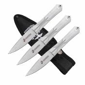 USMT3003SL USMC Throwing Knife Set – Lot de 3 Couteaux de Lancer Acier Inox Etui Nylon  - Livraison Gratuite