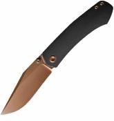 VOSA2103 Couteau Vosteed Vallhund | Lame Clip Point Acier S35VN Copper Dune | Manche Black Titanium Frame Lock - Livraison Gratuite