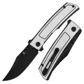 B2108A1 Couteau Bison Tenable Knives | Lame Acier Nitro-V Black Drop Point | Manche Blk/White G10 | Liner Lock | Livraison Gratuite