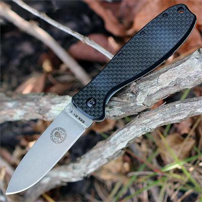 Couteau Esee Zancudo D2 Manche Carbon Fiber/G-10 Lame Acier D2 Framelock BRKR2CF - Free Shipping