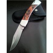 Couteau The Big John Lockback Acier Carbone/Inox Manche Bois Etui Nylon CN210823SH - Free Shipping