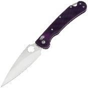 DGRFM022SPRS — Couteau Daggerr Sting Slim Lame Acier VG-10 Satiné Manche G10 Violet Crossbar Lock Livraison Gratuite
