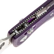 DGRFM022SPRS — Couteau Daggerr Sting Slim Lame Acier VG-10 Satiné Manche G10 Violet Crossbar Lock Livraison Gratuite