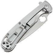 DGRF22FSSSV — Couteau Daggerr Zhalo Lame Acier VG-10 Spear Point Satiné Serrated Manche Acier Inox Frame Lock Livraison Gratuite