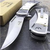 Couteau Elk Ridge Classic A/O Lame Acier 3Cr13 Manche Abs Ivoirine ERA009WP - Free Shipping