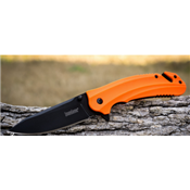 Couteau Kershaw Barricade A/O Lame Acier 8Cr13MoV Manche GFN Orange KS8650 - Free Shipping