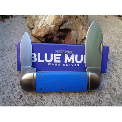 RR2173 Couteau Bouledogue Rough RIder Sunfish Blue G10 2 Lames - Livraison Gratuite
