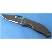 Couteau Spyderco Tenacious Black Acier 8Cr13MoV Manche Black G-10 SC122GBBKPS - Free Shipping