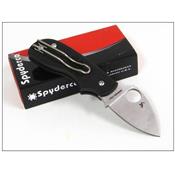 Couteau SPYDERCO SQUEAK Black FRN Plain Folding Knife Acier N690CO Made In Italy SC154PBK - LIVRAISON GRATUITE