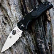 Couteau Spyderco Native 5 Lightweight Acier CPM-S35VN Serrated Manche FRN Made In USA SC41SBK5 - Free Shipping