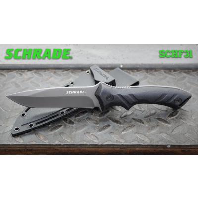 Couteau De Survie Schrade Drop Point Acier 8Cr13MoV Manche FRN Etui Kydex SCHF31 - Free Shipping