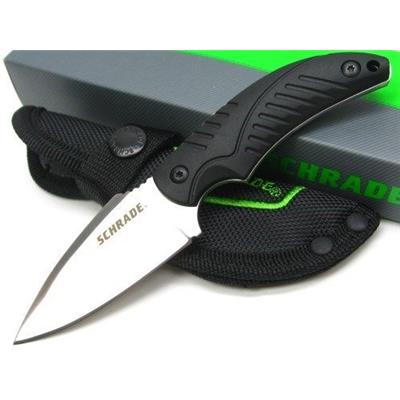 Couteau EDC Schrade Bushcraft Lame Acier 7Cr17MoV Manche TPR Etui Nylon SCHF66 - Free Shipping