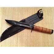 Couteau de Combat des SAS Sheffield Israeli Commando Lame Carbone Manche Cuir Made In England SHE005 - Free Shipping