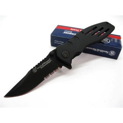 Couteau Smith&Wesson Extreme Ops Acier Carbone/Inox Manche Aluminium Linerlock SWA24S - Free Shipping