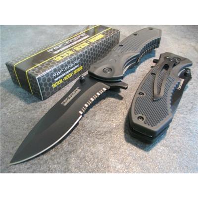Couteau Tactical Tac-Force Ouverture Assistée Acier Inox Serrated Manche G-10 TF800BK - Free Shipping