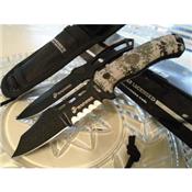 Set de 2 Couteaux de Combat USMC The Grunt Lame Carbone/Inox Manche G-10 Etui Nylon USM1032DM - Free Shipping