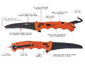 AMK1050RAK Al Mar Couteau de Secours Lame Acier D2 Manche G10 Orange Sécurité Max-Lock - Livraison Gratuite