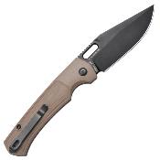 ATZ1867PBBN Couteau ArtisanCutlery Revel Lame Acier AR-RPM9 Manche FRN Brown Verrouillage Button - Livraison Gratuite