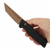 B2038V2 Couteau TENABLE Anomaly Lame Acier Nitro-V Rose Gold Manche Aluminium Noir Cross Bar Lock - Livraison Gratuite