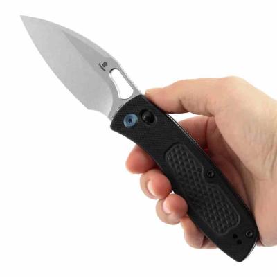 B2124V4 Tenable Heron - Couteau Pliant Crossbar Lock Lame 80 mm Acier Nitro-V Stonewash Manche G10 Black Motif Diamant - Livraison Gratuite