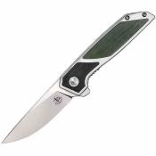 BG014 Couteau Begg Knives Diamici | Lame Drop Point Acier D2 | Liner Lock & Manche Acier & G10 Black/Green - Livraison Gratuite