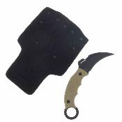 BH15GF401TN — Couteau Blackhawk Garra Lame Acier D2 Karambit Étui Kydex Tan Livraison Gratuite