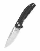 BTKMK18A Bestechman Whalefin |Couteau Lame Drop Point Acier D2 Satin/Stonewash | Manche Black G10 Button Lock  - Livraison Gratuite