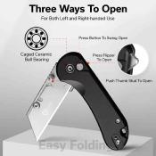 C23039B1CP — Couteau Pliant Civivi Elementum Utility Button Lock Lame Acier 6Cr13 Manche Aluminium Noir Thumb Stud Livraison Gratuite