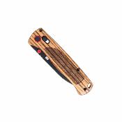 CBTZWDBLDBK Cobratec Zebrawood Bar Lock | Lame Drop Point Blk Acier D2 | Manche Bois Zebré | Bar Lock | Clip - Livraison Gratuite