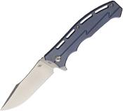CH3009 — Couteau CH Knives Lightweight Lame Acier D2 Stonewash Manche Titane Bleu Framelock - Livraison Gratuite