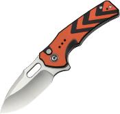 CIVC240663 — Couteau Civivi Vexron Lame Acier 14C28N 58-60 HRC Satin Drop-Point Manche G10 Orange et Noir Button Lock - Livraison Gratuite