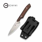 CIVC250843 — Couteau Fixe Civivi High Grass Field Knife Lame Acier 14C28N Stonewashed Manche Bois Guibourtia Housse Kydex Livraison Gratuite