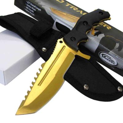 CN211548GD Couteau Rite Edge Hunter Tracker Tanto Gold Lame Acier Inox Etui - Livraison Gratuite