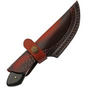 DM1356 Couteau de Chasse Damas Skinner Buffalo Stag Lame 256 Couches Etui Cuir - Livraison Gratuite