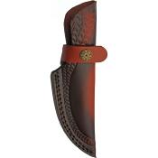 DM1356 Couteau de Chasse Damas Skinner Buffalo Stag Lame 256 Couches Etui Cuir - Livraison Gratuite