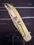 DTK4366GR  Dreamtech Titane Gold | Couteau Pliant Lame Clip Point Acier VG-10 Satin | Manche Gold Titane Frame Lock - Livraison Gratuite