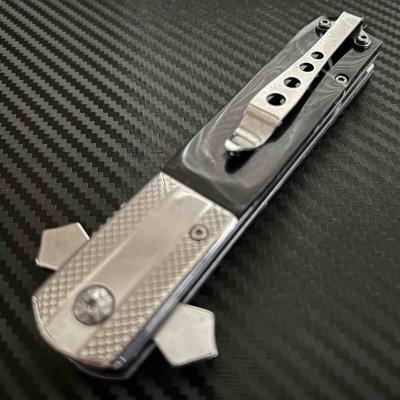 EE10A137BP ElitEdge Knight Warrior – Couteau pliant Linerlock Lame Acier 440C Satin Manche Marbled Synthetic - Livraison Gratuite