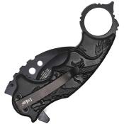 EE10A52RD Lot de 3 Couteau Semi Automatique Karambit ElitEdge Red Dragon Lame Acier Inox - Livraison Gratuite