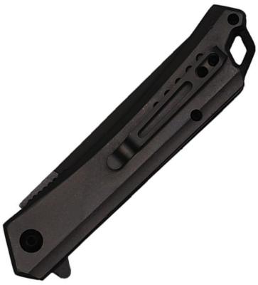 EE10A83SBK ElitEdge Couteau pliant EDC A/O Lame Drop Point Acier 3Cr13 Manche ABS noir – Ouverture assistée Linerlock - Livraison Gratuite