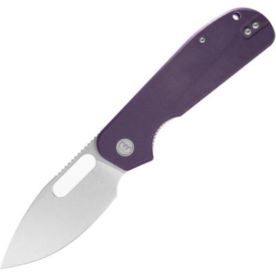 EUT012 Couteau Pliant Eutektik EFD Lame Acier 14C28N Manche G10 Violet Linerlock - Livraison Gratuite