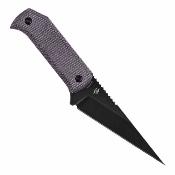 G020A1 Couteau Fixe Tenable ToothPik Lame Acier 14C28N Blackwash Manche Micarta Violet Étui Kydex - Livraison Gratuite