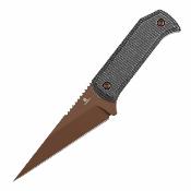 G020A3 Couteau Fixe Tenable ToothPik Lame Acier 14C28N Rose Gold Manche Micarta Noir Étui Kydex - Livraison Gratuite