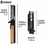G2009259 Gerber Quadrant | Couteau Lame Sheepsfoot Acier 7Cr17MoV Two-Tone | Manche Acier & Bamboo - Livraison Gratuite