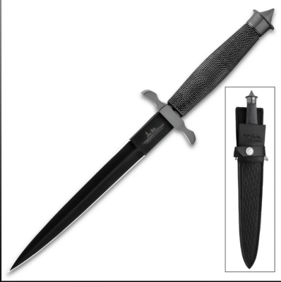 GH0441B Poignard Hibben Black Shadow Lame Acier Inox Etui Cuir - Livraison Gratuite