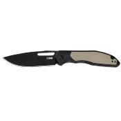 J1963BDE CJRB Cutlery Droma – Manche Alu Noir & G10 Désert, lame Drop Point AR-RPM9 finition noir - Livraison Gratuite