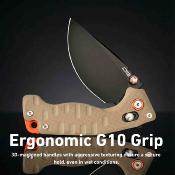 J1970BDE Couteau CJRB Doubletap | Lame Drop Point Acier D2 | Manche Desert G10 Recoil Lock V2 - Livraison Gratuite