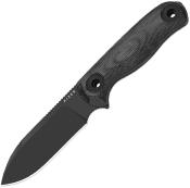 KI1101A3 Kizer Drop Bear Couteau Lame Acier 1095HC Manche Noir Micarta Housse Kydex - Livraison Gratuite 