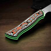 KI1131A2 — Couteau Kizer Whip Tail Lame Acier AEB-L Sheepsfoot Satinée Manche Micarta Vortex et G10 GID Étui Kydex - Livraison Gratuite